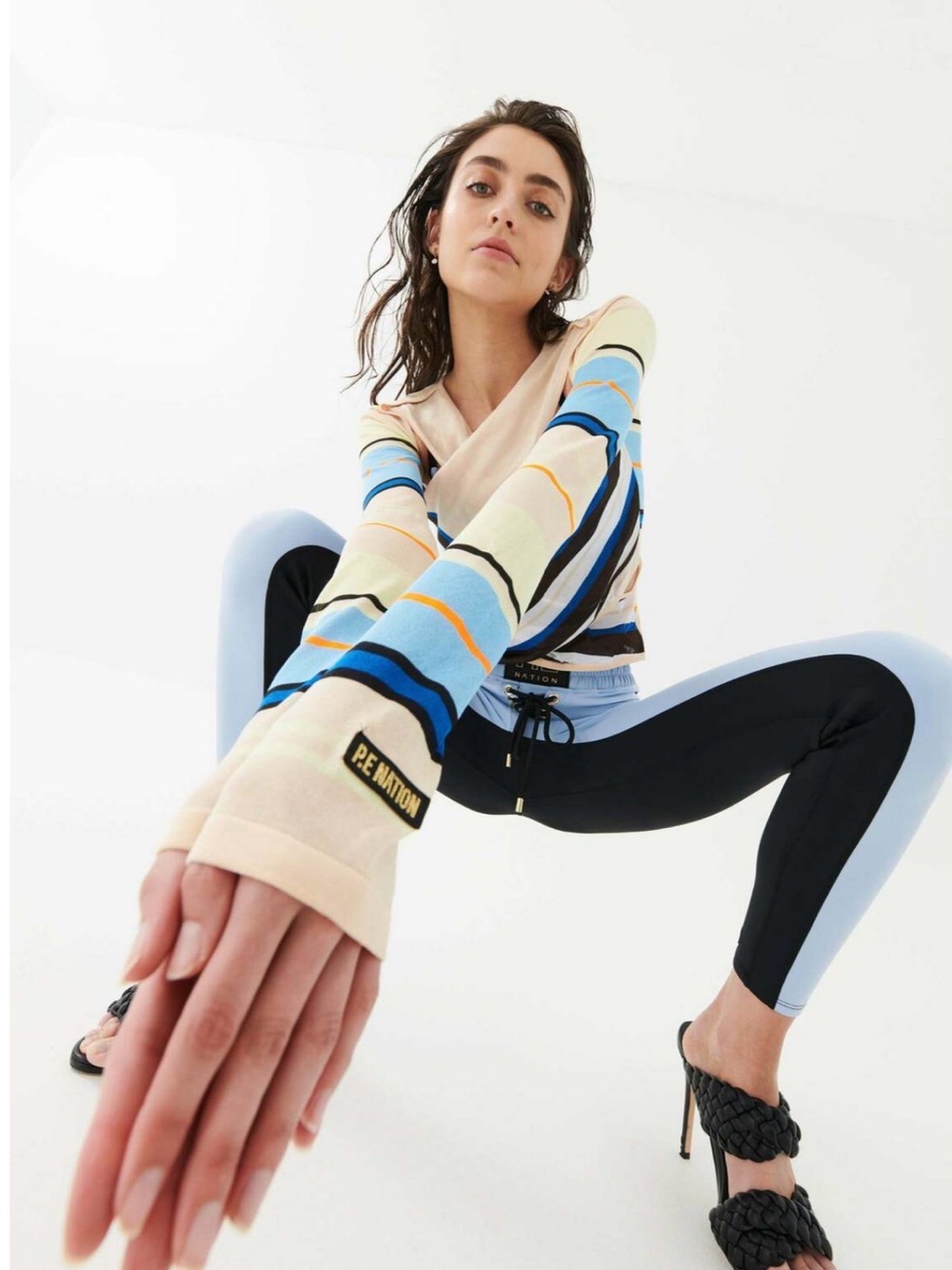 P.E. Nation Refractor Long Sleeve Multicolored Knit Top